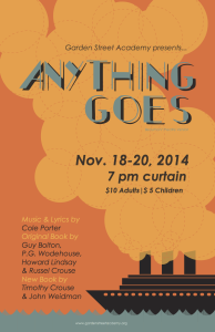 Garden Street Academy Play Production Poster for Anything Goes