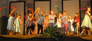 Garden Street Academy Lower School Students Dancing with Ribbons During Spring into the Arts