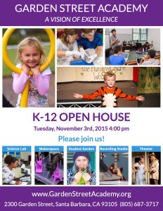 Garden Street Academy Open House Flyer November 2015
