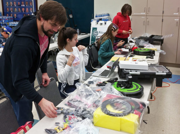 Students Building Robots at Garden Street Academy Robotics Team Botball Workshop